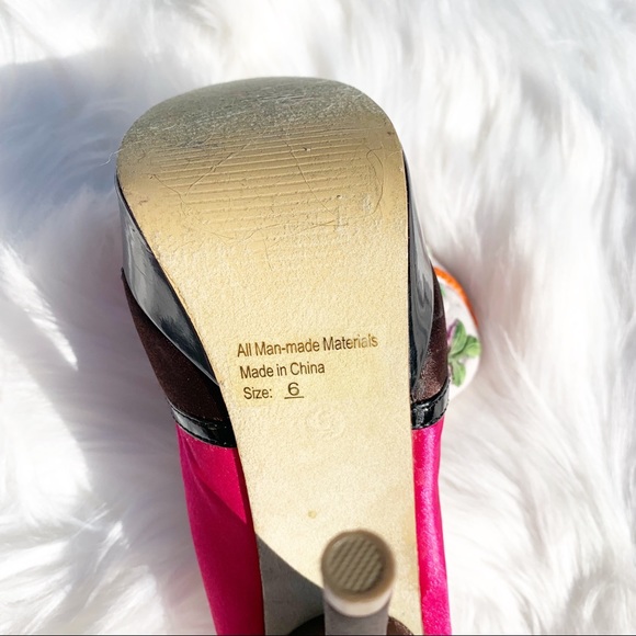 Mascotte Color Block Satin Platform Heels Size 6 - Picture 8 of 8